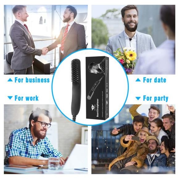 Beard Straightener Comb for Men - Electric Heated Brush Portable - Picture 7 of 7